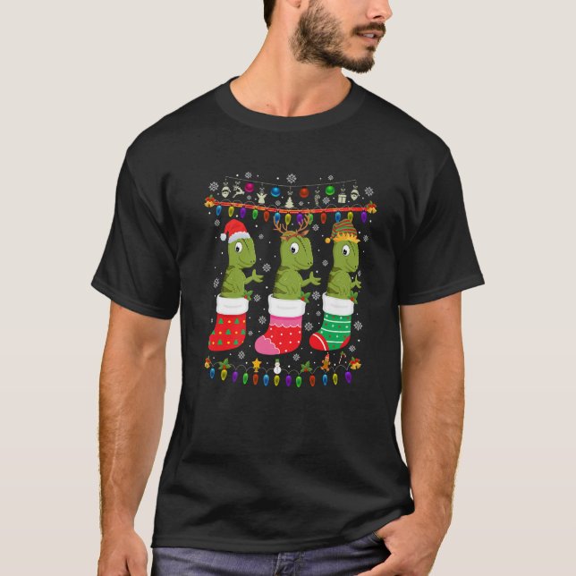 Chameleon Christmas Socks Ugly Christmas Sweater P (Front)