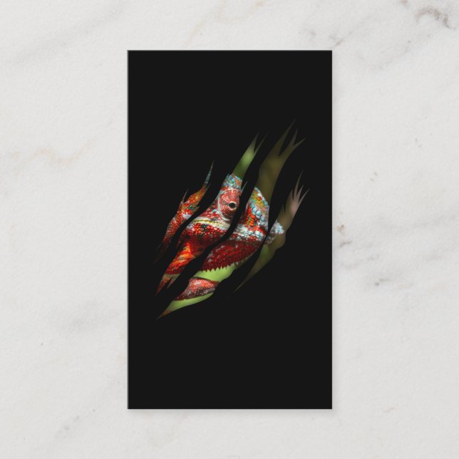 Chameleon Colourful Skin Lizard Business Card (Front)
