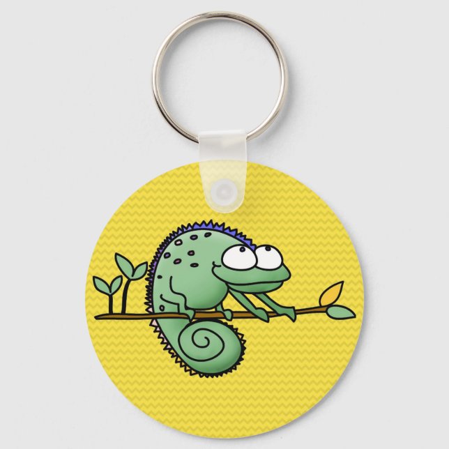 Chameleon Cute Funny  Key Ring (Front)