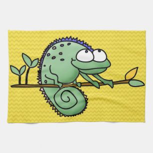 Chameleon Cute Funny  Tea Towel