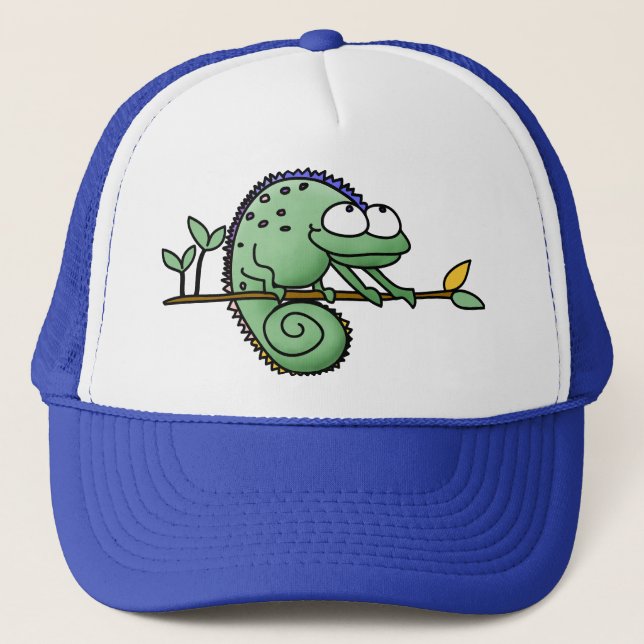 Chameleon Cute Funny  Trucker Hat (Front)