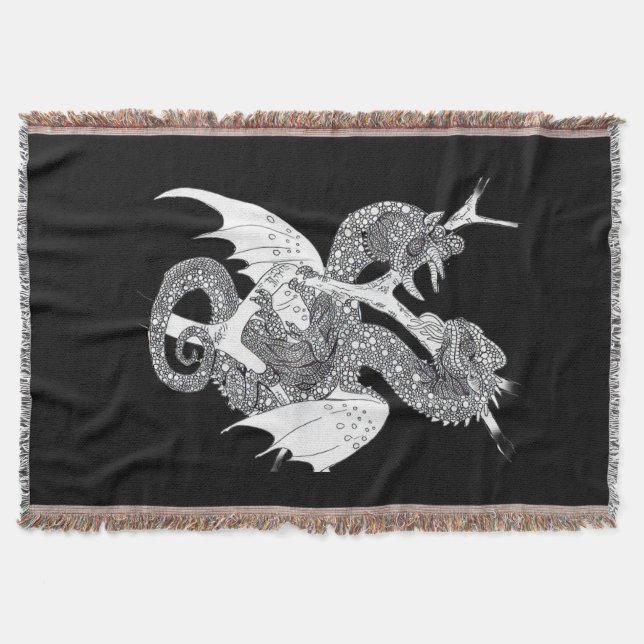 Chameleon Dragon Throw Blanket (Front)