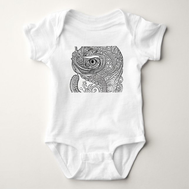 Chameleon Face Baby Bodysuit (Front)
