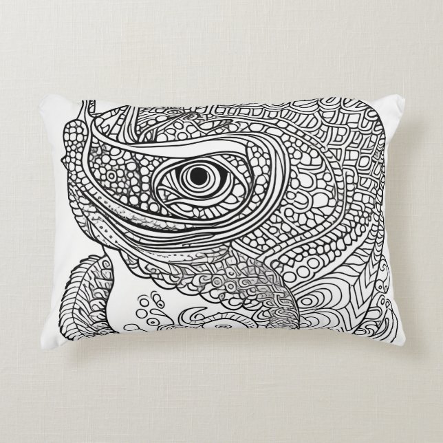Chameleon Face Decorative Cushion (Front)