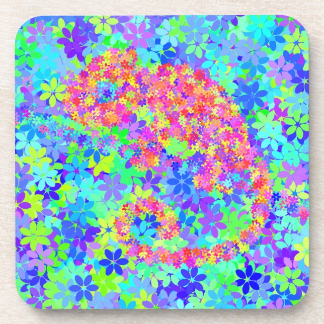 CHAMELEON flower camouflage Coaster (Front)
