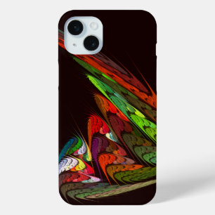 Chameleon Fractal Abstract Art in Vibrant Motion iPhone 15 Mini Case