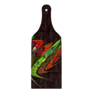Chameleon Fractal Abstract Art in Vibrant Motion Cutting Board