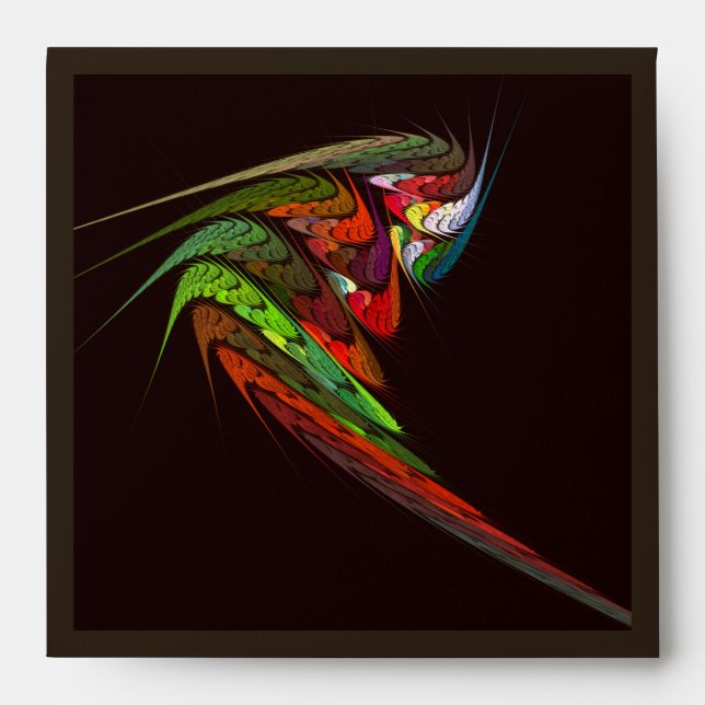 Chameleon Fractal Abstract Art in Vibrant Motion Envelope (Front)