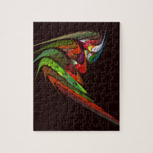 Chameleon Fractal Abstract Art in Vibrant Motion Jigsaw Puzzle