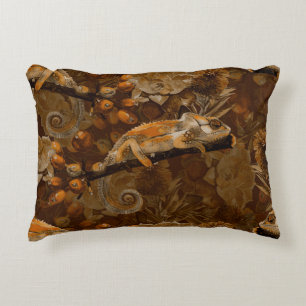 Chameleon Garden Throw Pillow