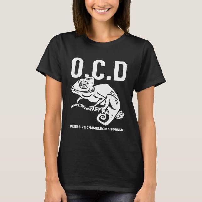 Chameleon  Green Lizard Reptile T-Shirt (Front)
