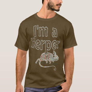 Chameleon Im a Herper neon design T-Shirt