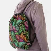 Chameleon Jungle Dreams Seamless Surface Pattern