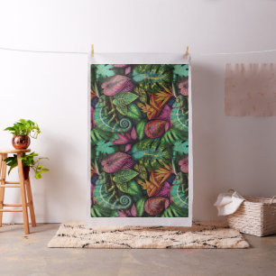 Chameleon Jungle Dreams Seamless Surface Pattern Fabric