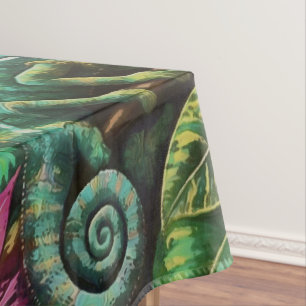 Chameleon Jungle Dreams Seamless Surface Pattern Tablecloth