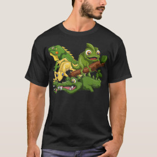 Chameleon Lizard Crocodile Reptile Animals T-Shirt