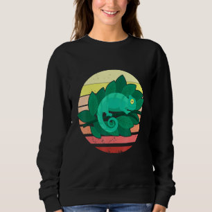 Chameleon Lizard Retro Sunset Reptiles Sweatshirt