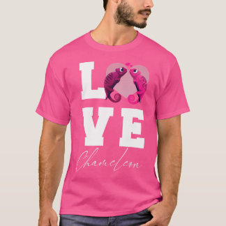 Chameleon Love Cute Reptile Beautiful Geckos With  T-Shirt