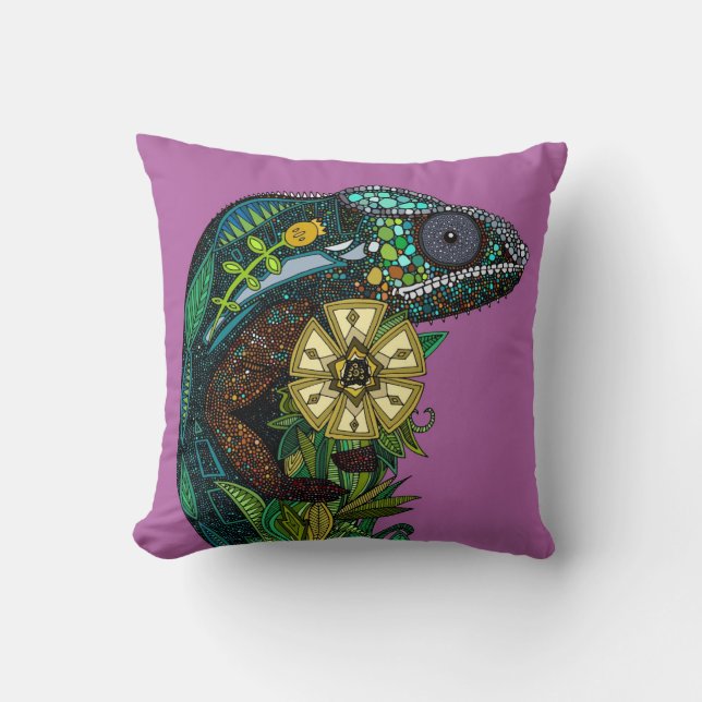 chameleon orchid cushion (Front)