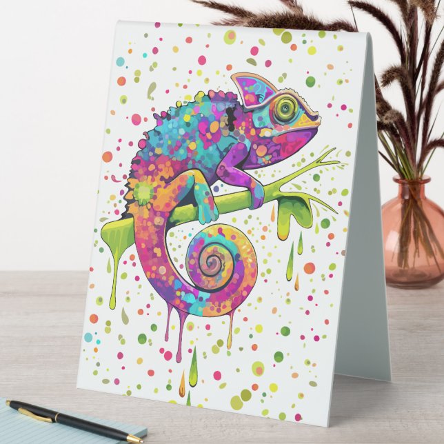 Chameleon Paint Stains Watercolor Style (In SItu (Table))