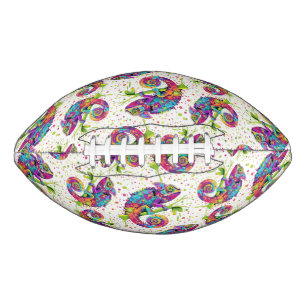 Chameleon Paint Stains Watercolor Style American Football