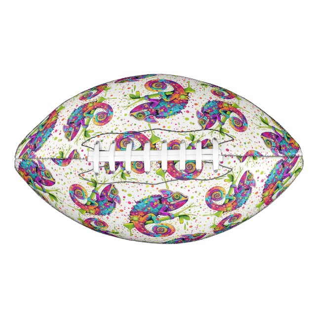 Chameleon Paint Stains Watercolor Style American Football (Front)