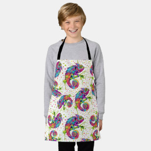 Chameleon Paint Stains Watercolor Style Apron