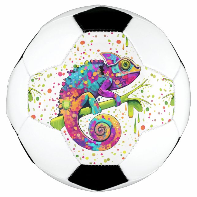 Chameleon Paint Stains Watercolor Style Football (Front)