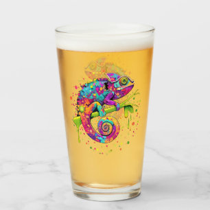 Chameleon Paint Stains Watercolor Style Glass