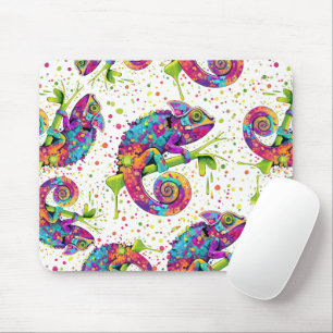 Chameleon Paint Stains Watercolor Style Mouse Mat