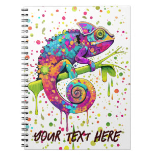 Chameleon Paint Stains Watercolor Style Notebook