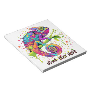 Chameleon Paint Stains Watercolor Style Notepad