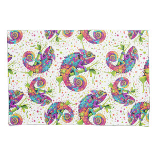 Chameleon Paint Stains Watercolor Style Pillowcase