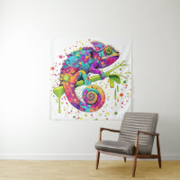 Chameleon Paint Stains Watercolor Style