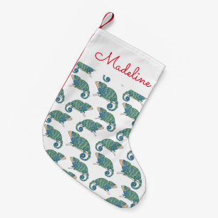Chameleon Pattern   Add Your Name Small Christmas Stocking