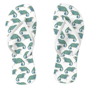 Chameleon Pattern Flip Flops