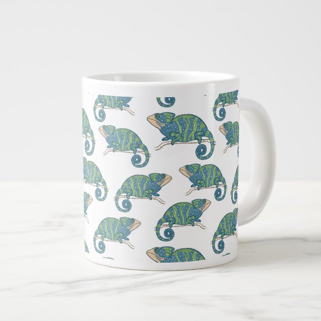 Chameleon Pattern Large Coffee Mug (Front Right)