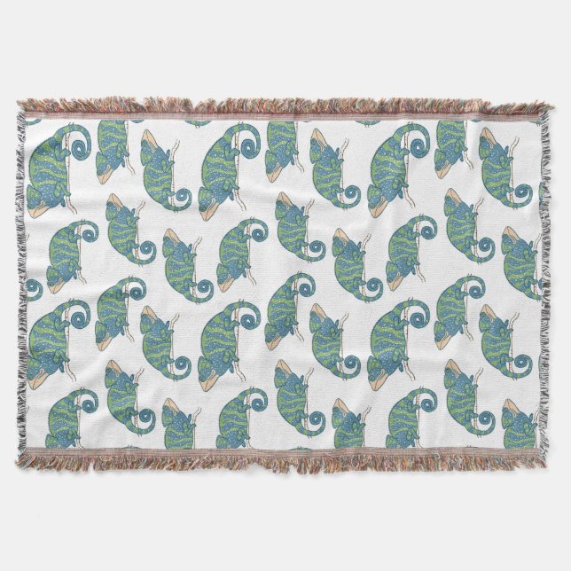 Chameleon Pattern Throw Blanket (Front)