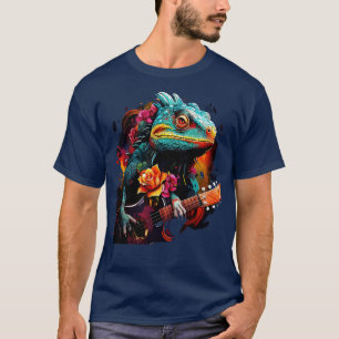Chameleon Playing Guitar T-Shirt