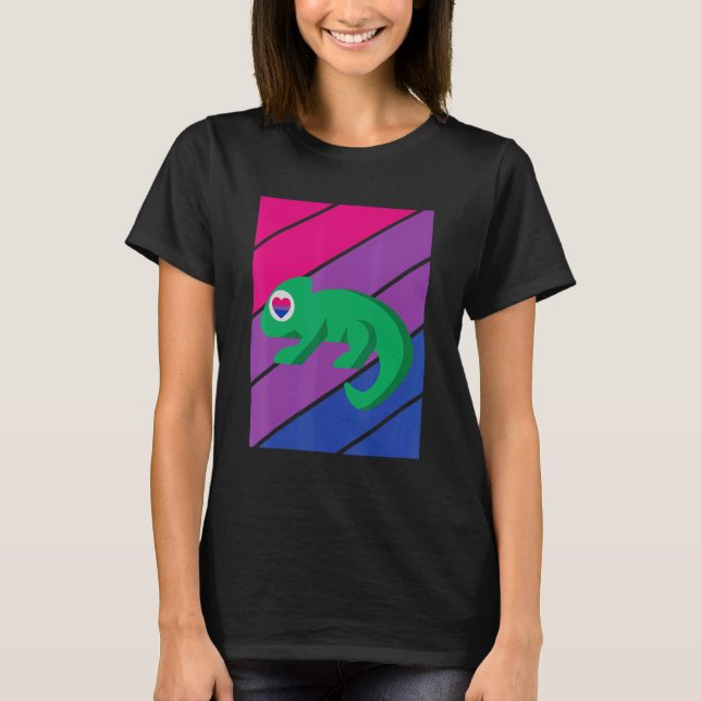 Chameleon Pride Bisexual Flag LGBTQ Proud Ally Pri T-Shirt (Front)