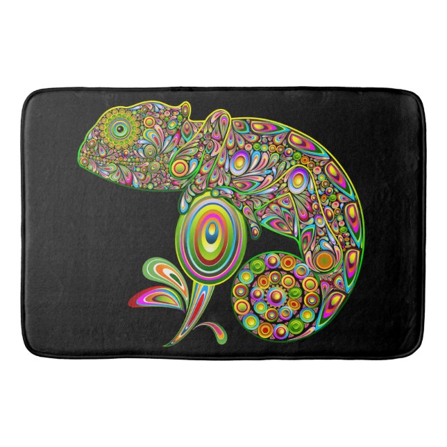 Chameleon Psychedelic Fantasy Bath Mat (Front)