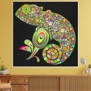 Chameleon Psychedelic Fantasy Canvas Print