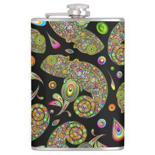 Chameleon Psychedelic Fantasy Hip Flask