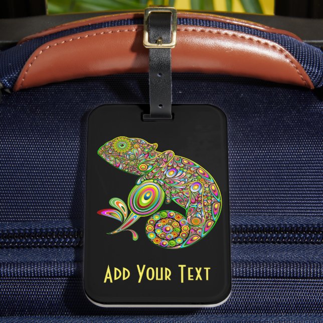 Chameleon Psychedelic Fantasy Luggage Tag (Front Insitu 2)