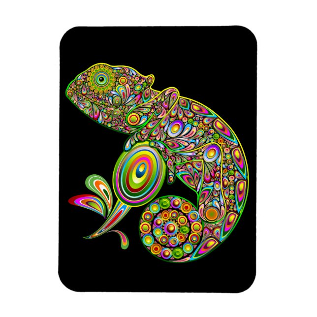 Chameleon Psychedelic Fantasy Magnet (Vertical)