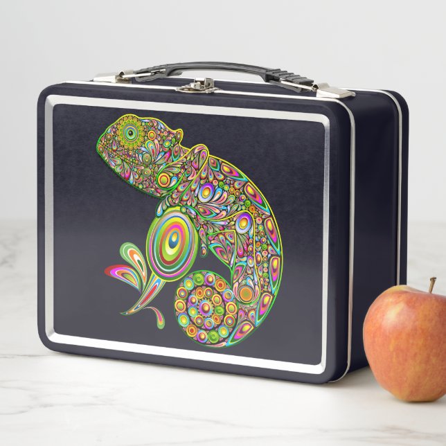 Chameleon Psychedelic Fantasy Metal Lunch Box (In Situ)