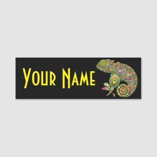 Chameleon Psychedelic Fantasy Name Tag