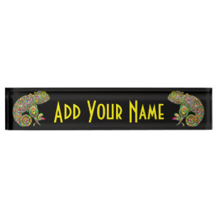 Chameleon Psychedelic Fantasy Nameplate