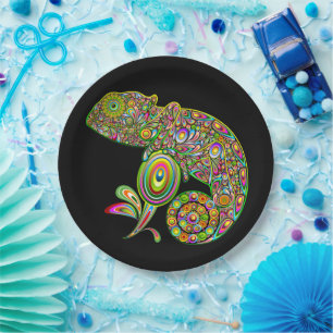Chameleon Psychedelic Fantasy Paper Plate