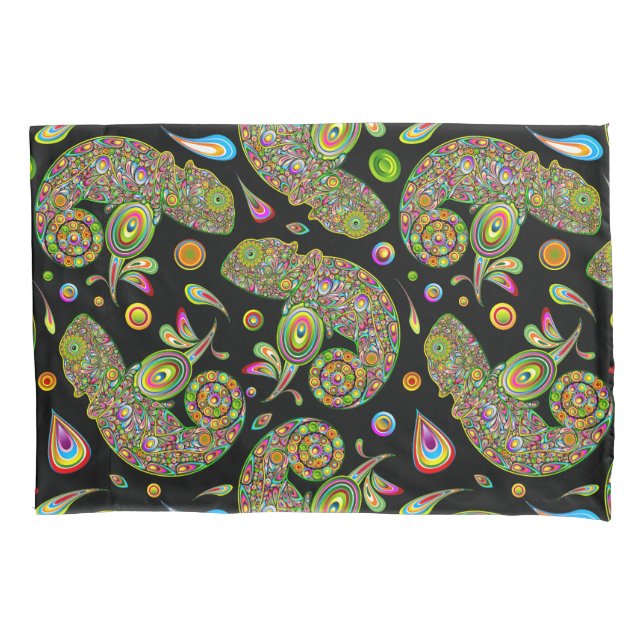 Chameleon Psychedelic Fantasy Pillowcase (Front)